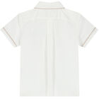 Boys White Logo Shirt, 1, hi-res