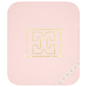 Baby Girls Pink & Gold Logo Blanket