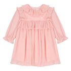 Younger Girls Pink Pleated Dress, 1, hi-res