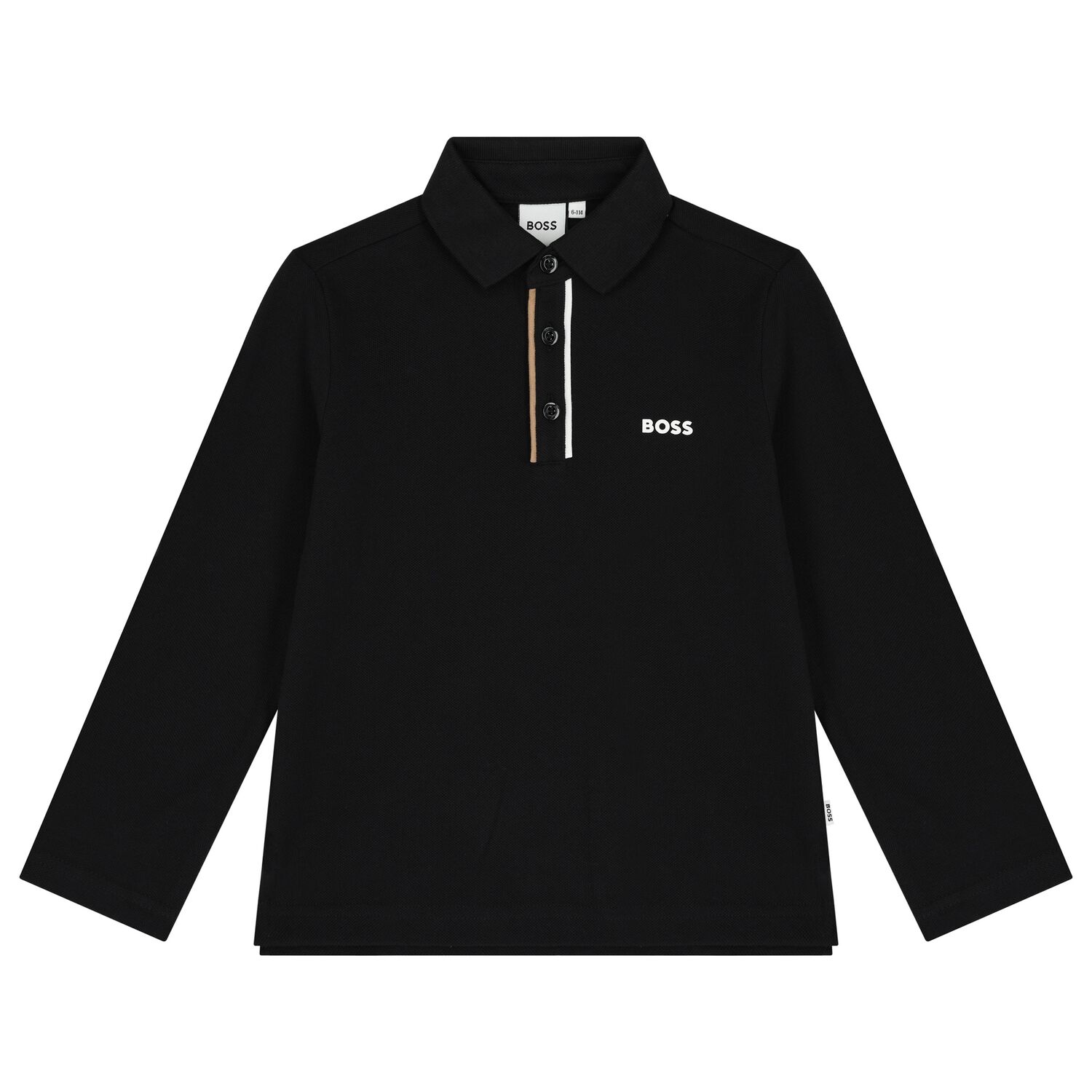 Boys Black Logo Polo Shirt, 1, hi-res image number null