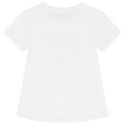 Girls White Logo T-Shirt, 1, hi-res
