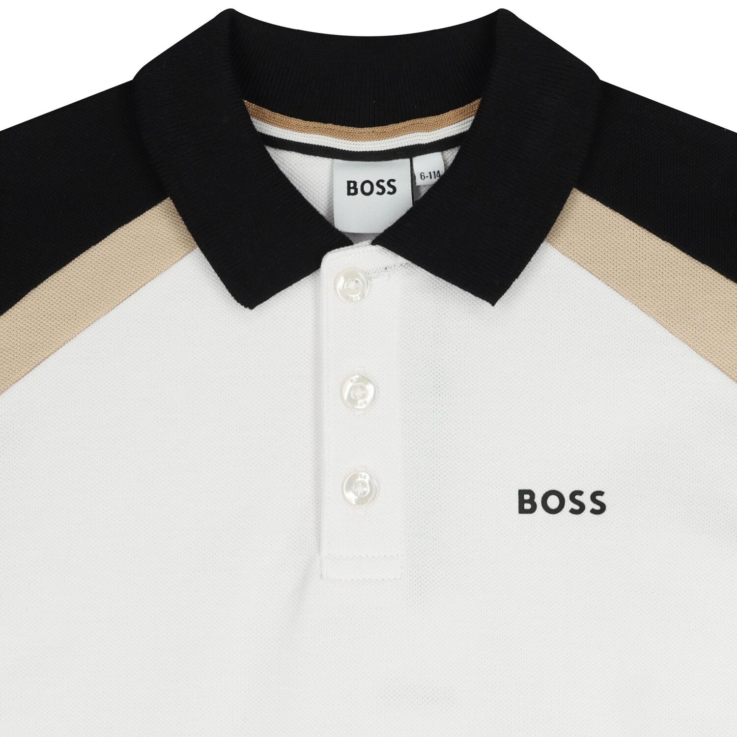 Boys White Logo Polo Shirt, 3, hi-res