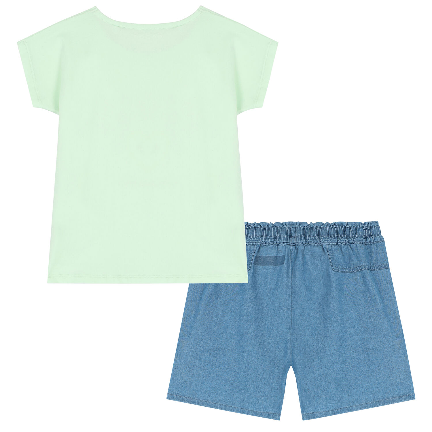 Girls Green & Blue Logo Shorts Set, 1, hi-res