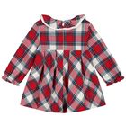 Baby Girls Red Tartan Dress, 1, hi-res