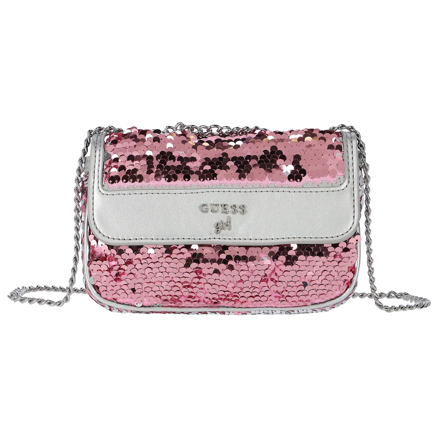Girls Silver & Pink Sequins Bag&nbsp;, 2, hi-res