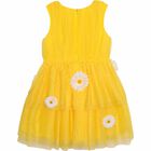 Girls Yellow Tulle Daisy Dress, 1, hi-res