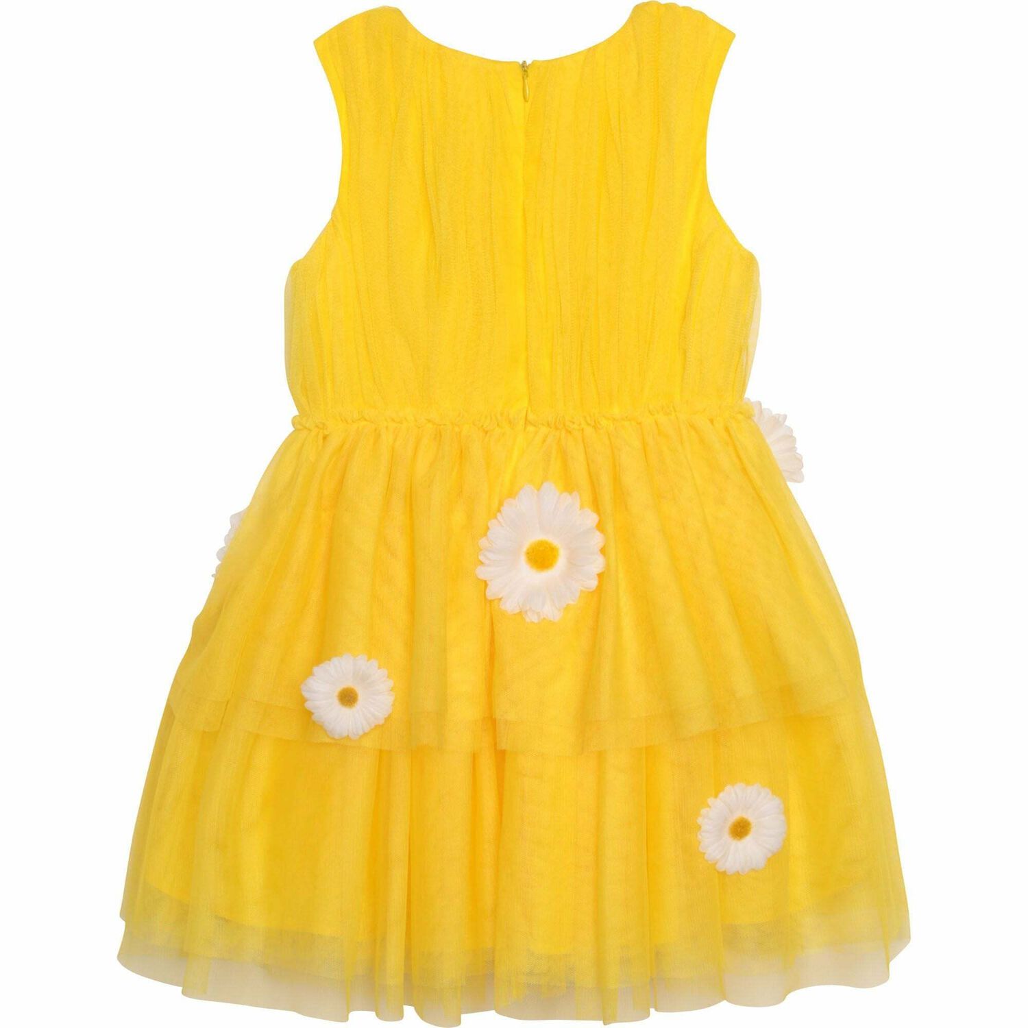 Girls Yellow Tulle Daisy Dress, 1, hi-res image number null