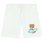 Boys Blue & White Teddy Bear Logo Shorts Set, 2, hi-res