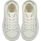 Girls White Star Trainers, 1, hi-res