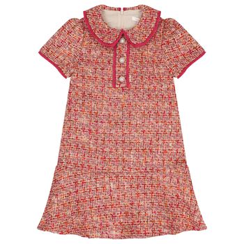 Girls Fuchsia Tweed Dress