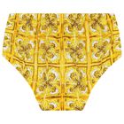 Baby Girls White & Yellow Majolica Dress Set, 1, hi-res