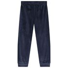 Girls Navy Blue Velour Tracksuit Set  ( 3 Piece ), 1, hi-res