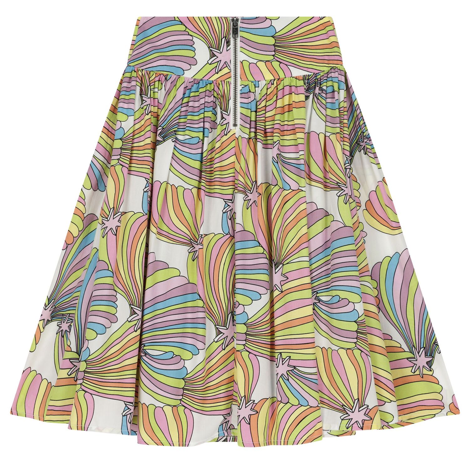 Girls Multi-Colored Shooting Stars Skirt, 1, hi-res