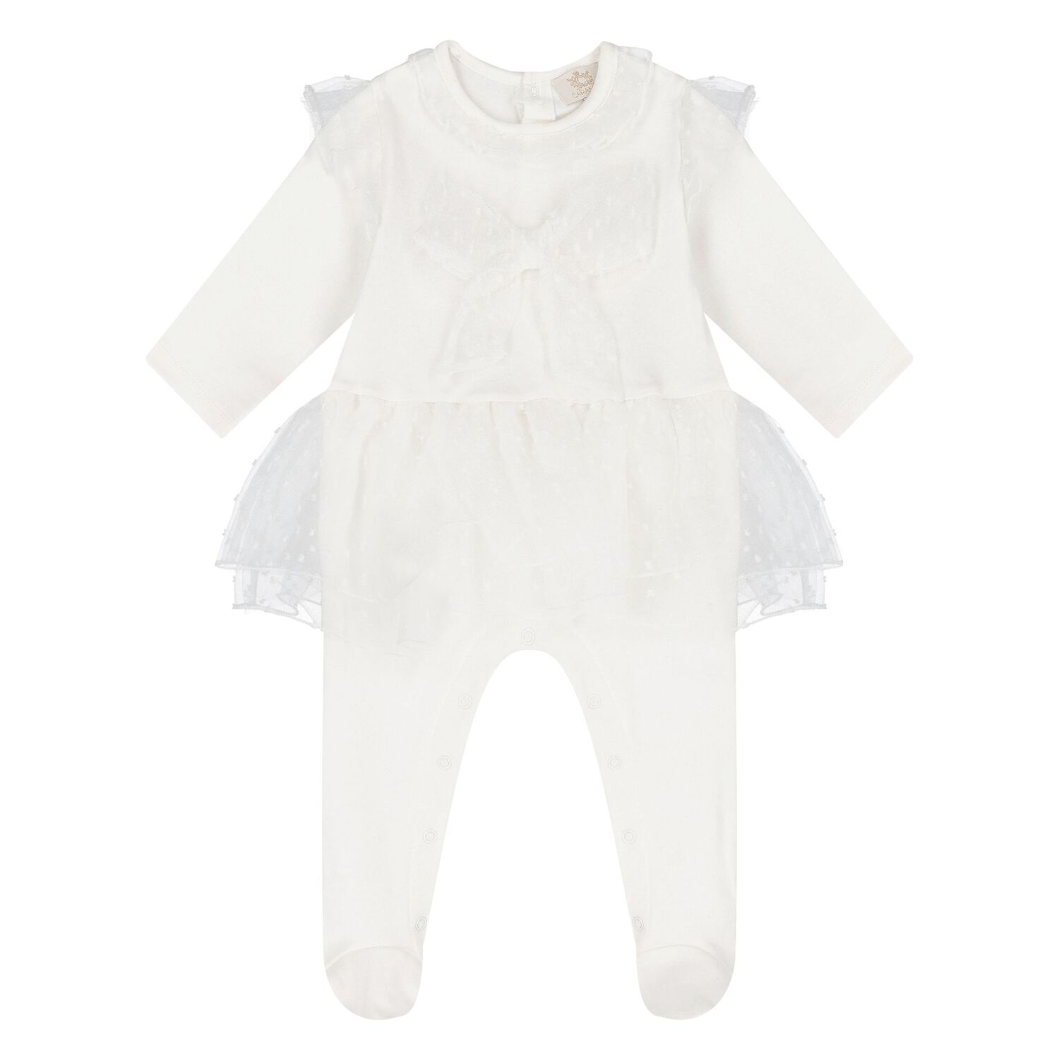 Baby Girls Ivory Bow Babygrow Set, 2, hi-res image number null