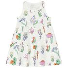 Girls Ivory Flower Dress, 1, hi-res