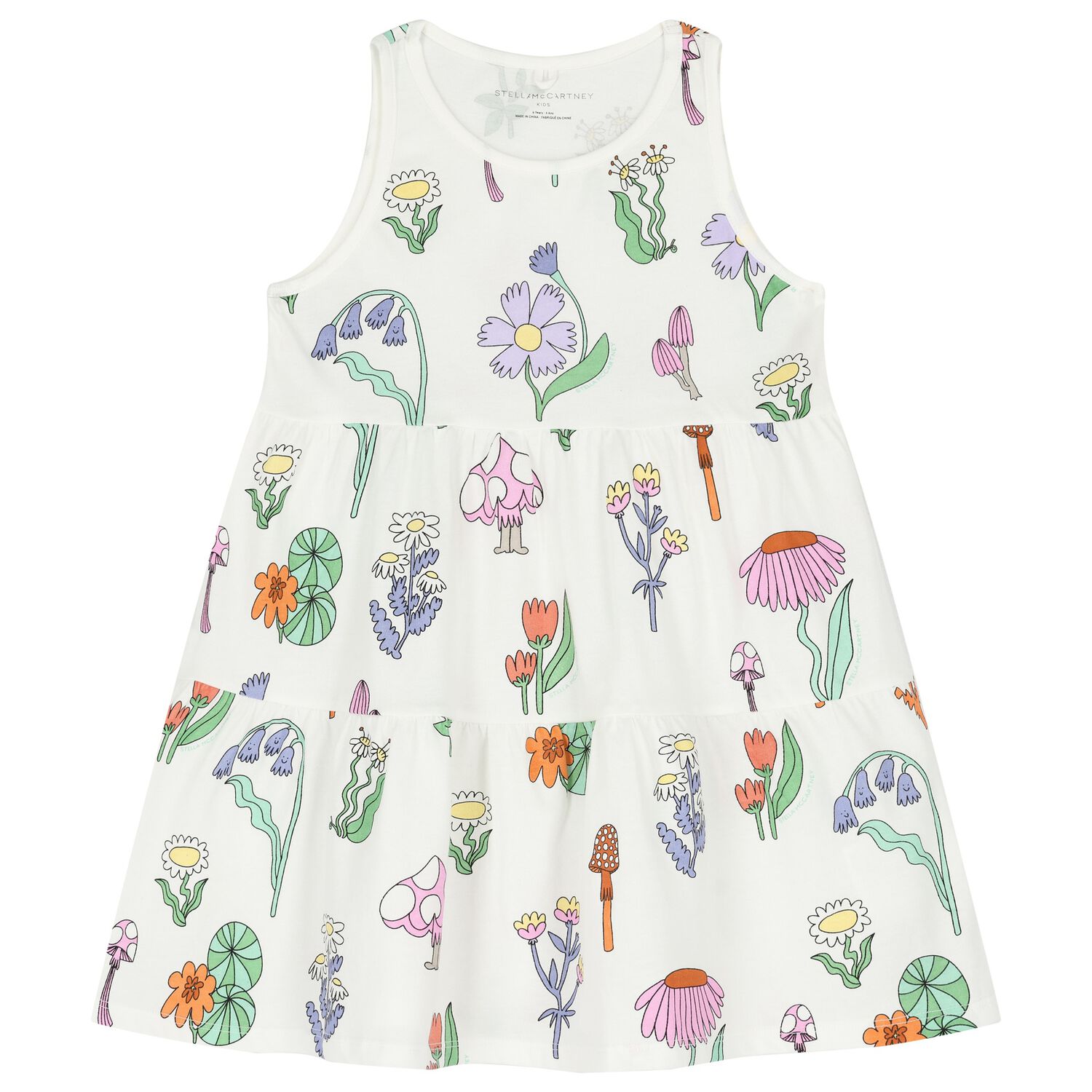 Girls Ivory Flower Dress, 1, hi-res