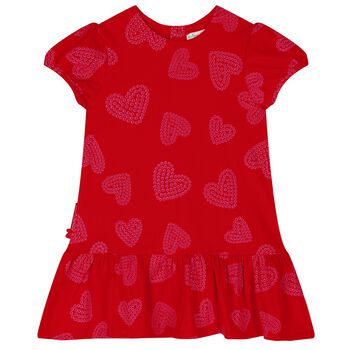 Girls Red Sequin Heart Dress