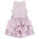 Girls Pink Roses Tiered Dress, 2, hi-res