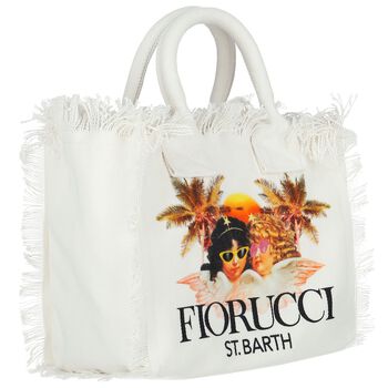 Girls White Fiorucci Tote Bag