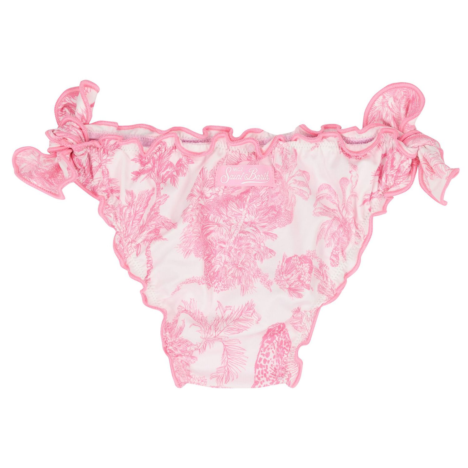Girls Pink & White Jungle Bikini, 1, hi-res