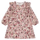 Girls Pink Logo Ruffled Dress, 1, hi-res
