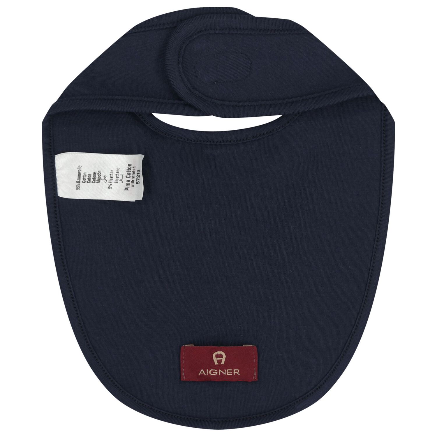 Baby Boys Navy Blue & Gold Logo Bib, 3, hi-res