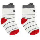 Baby Boys White, Grey & Red Socks ( 3-Pack ), 1, hi-res