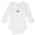Baby Boys White & Navy Blue Logo Bodysuits (3-Pack), 1, hi-res