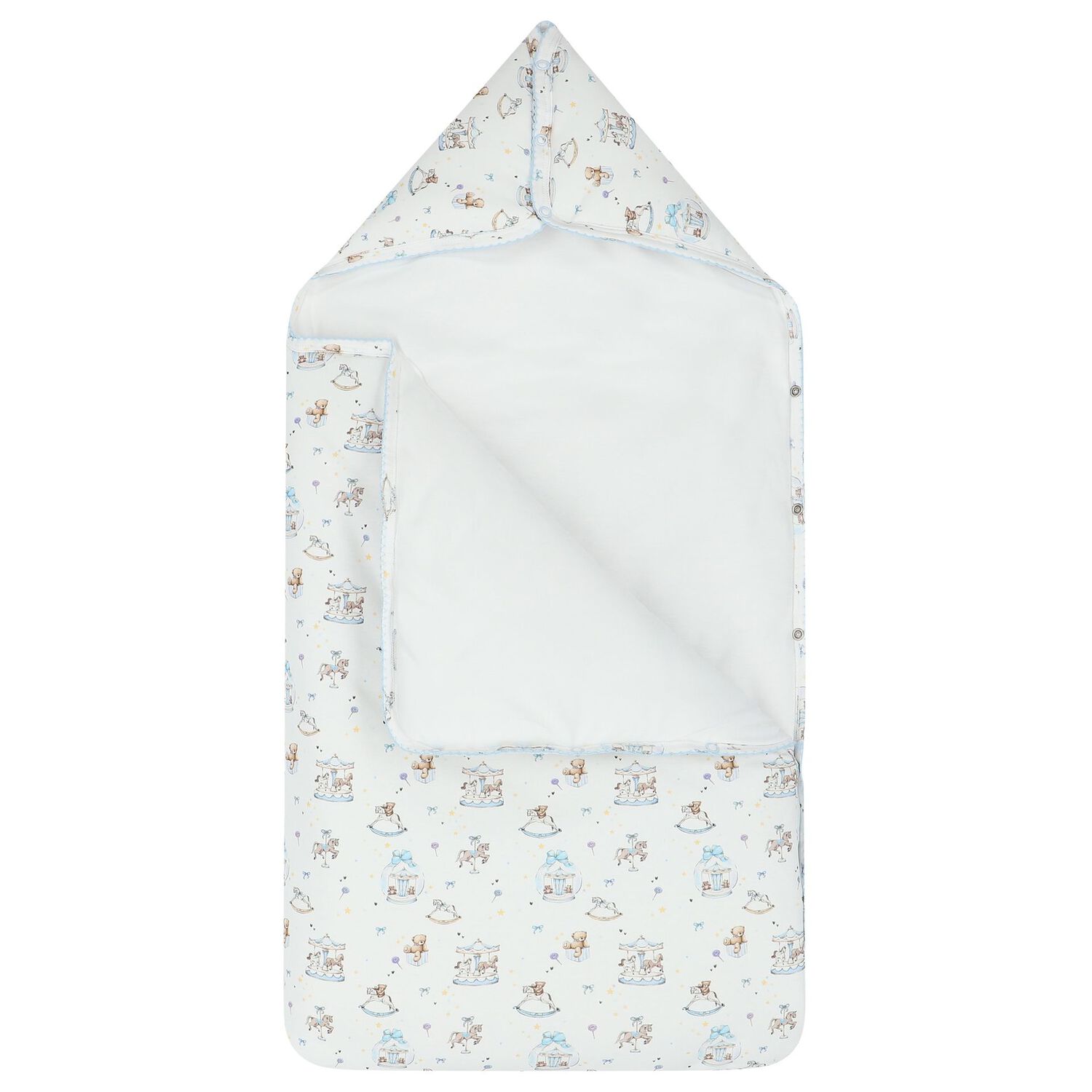 Baby Boys White & Blue Carousel Nest, 1, hi-res