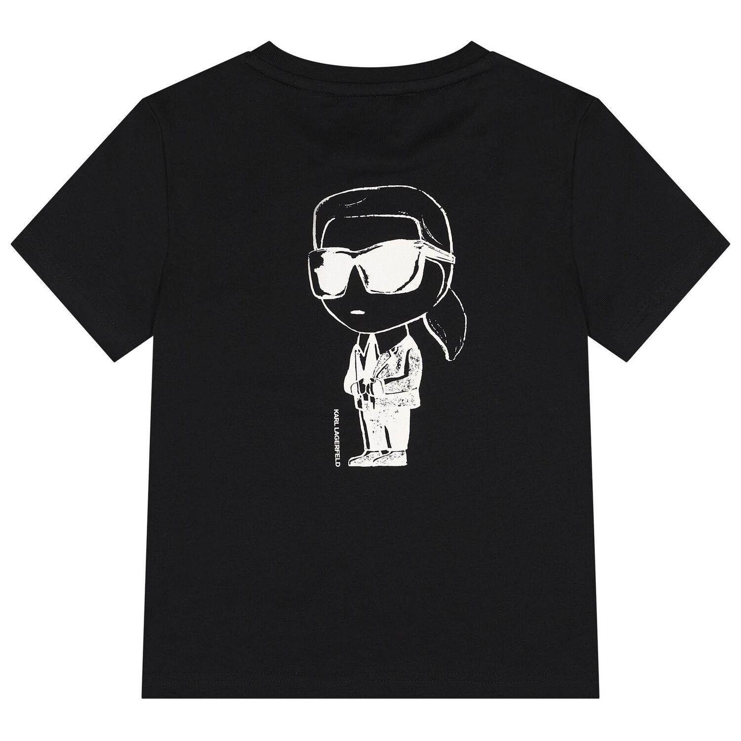 Boys Mini Me Black Ikonik Karl T-Shirt, 1, hi-res