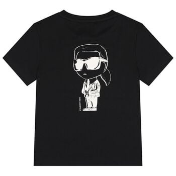 Boys Mini Me Black Ikonik Karl T-Shirt