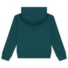 Boys Green Logo Hooded Top, 2, hi-res