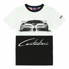 Boys White & Black Printed T-Shirt, 1, hi-res