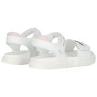 Girls White Heart Logo Sandals, 1, hi-res