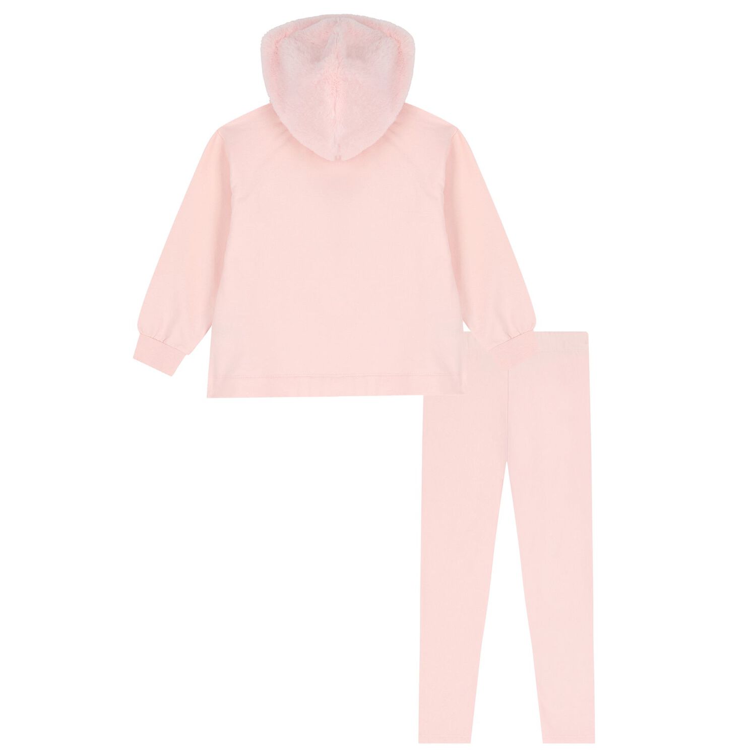 Girls Pink Logo Faux fur Leggings Set, 1, hi-res image number null