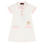 Younger Girls Ivory Logo Polo Dress, 1, hi-res