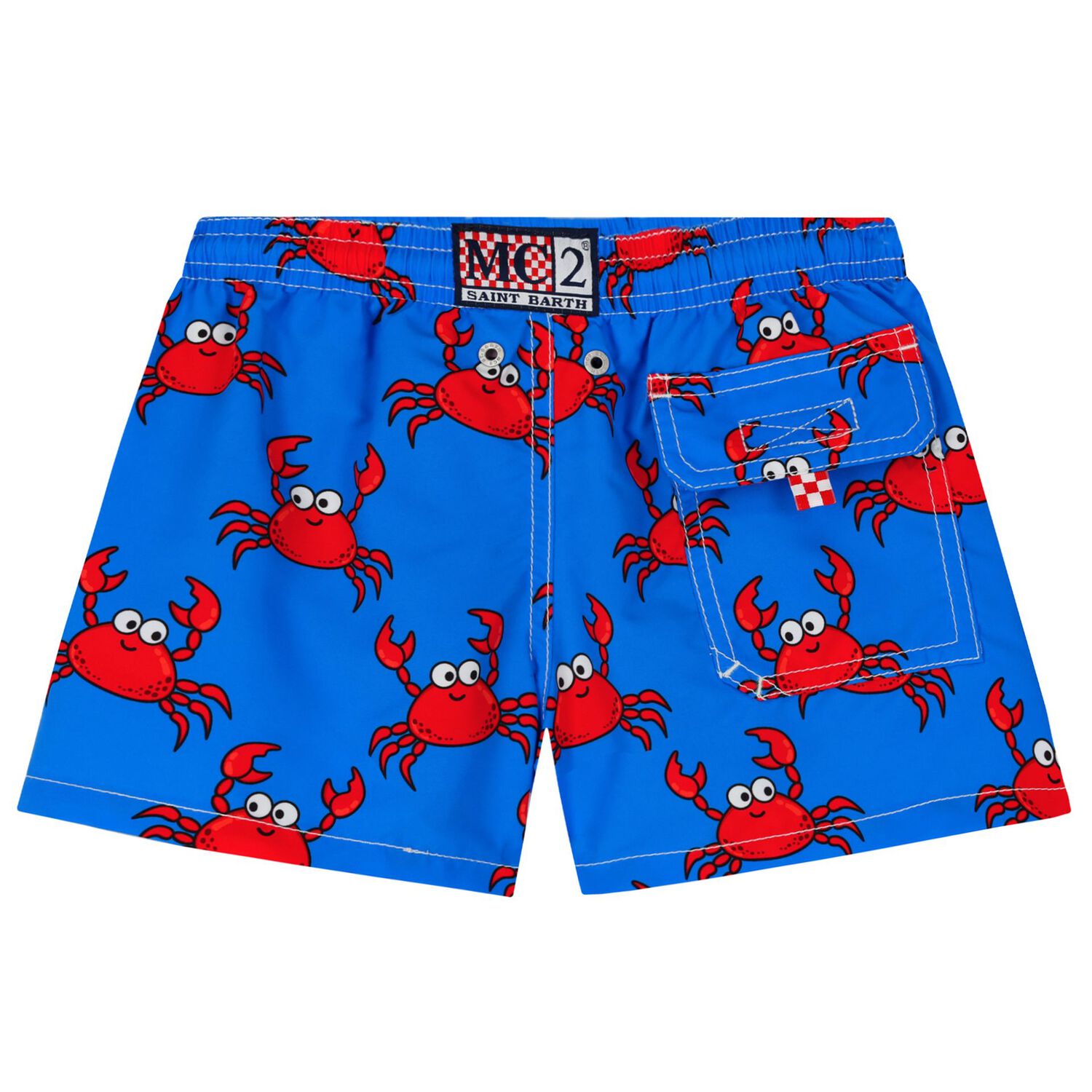 Boys Blue Crabs Print Swim Shorts, 1, hi-res image number null