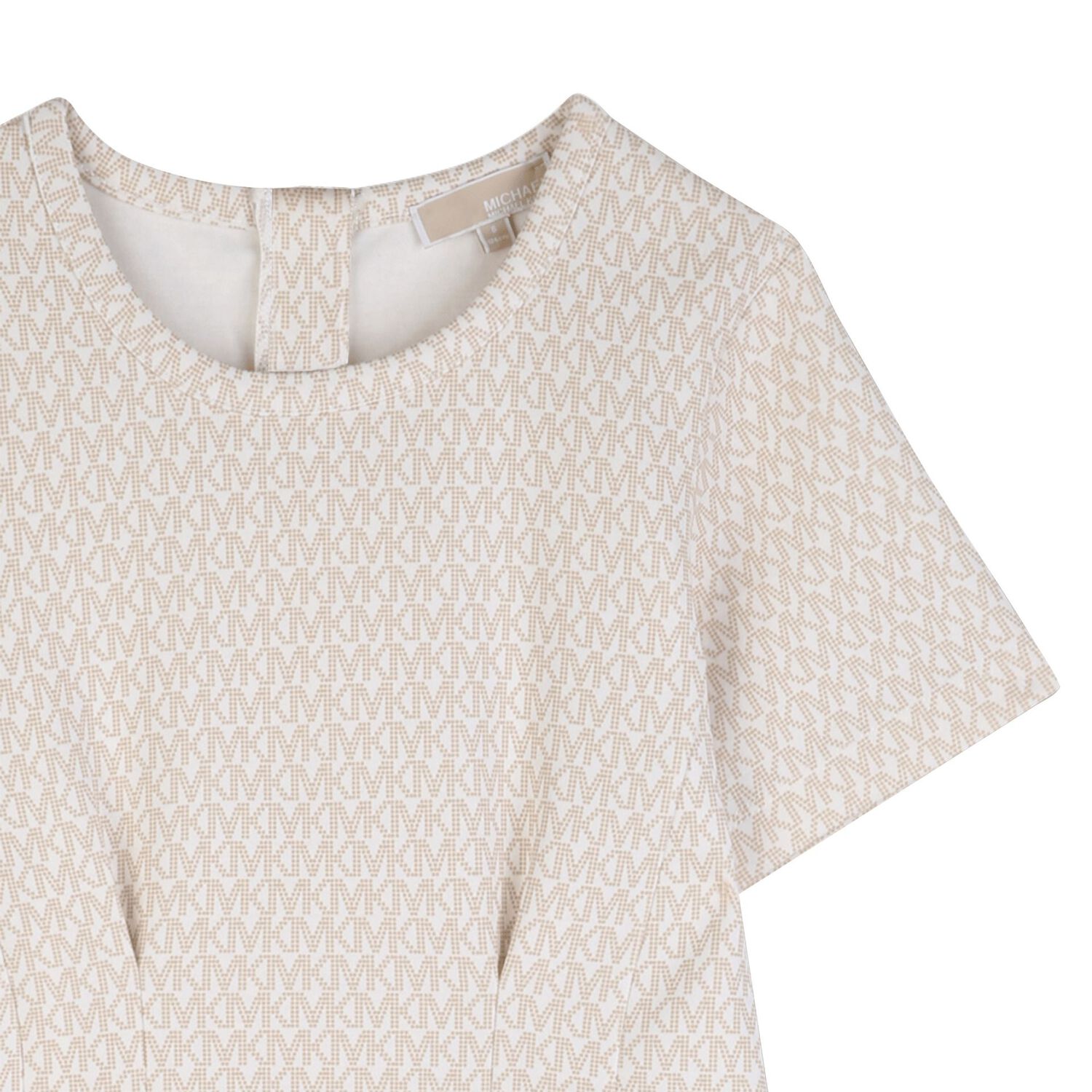 Girls Beige Logo Dress, 1, hi-res