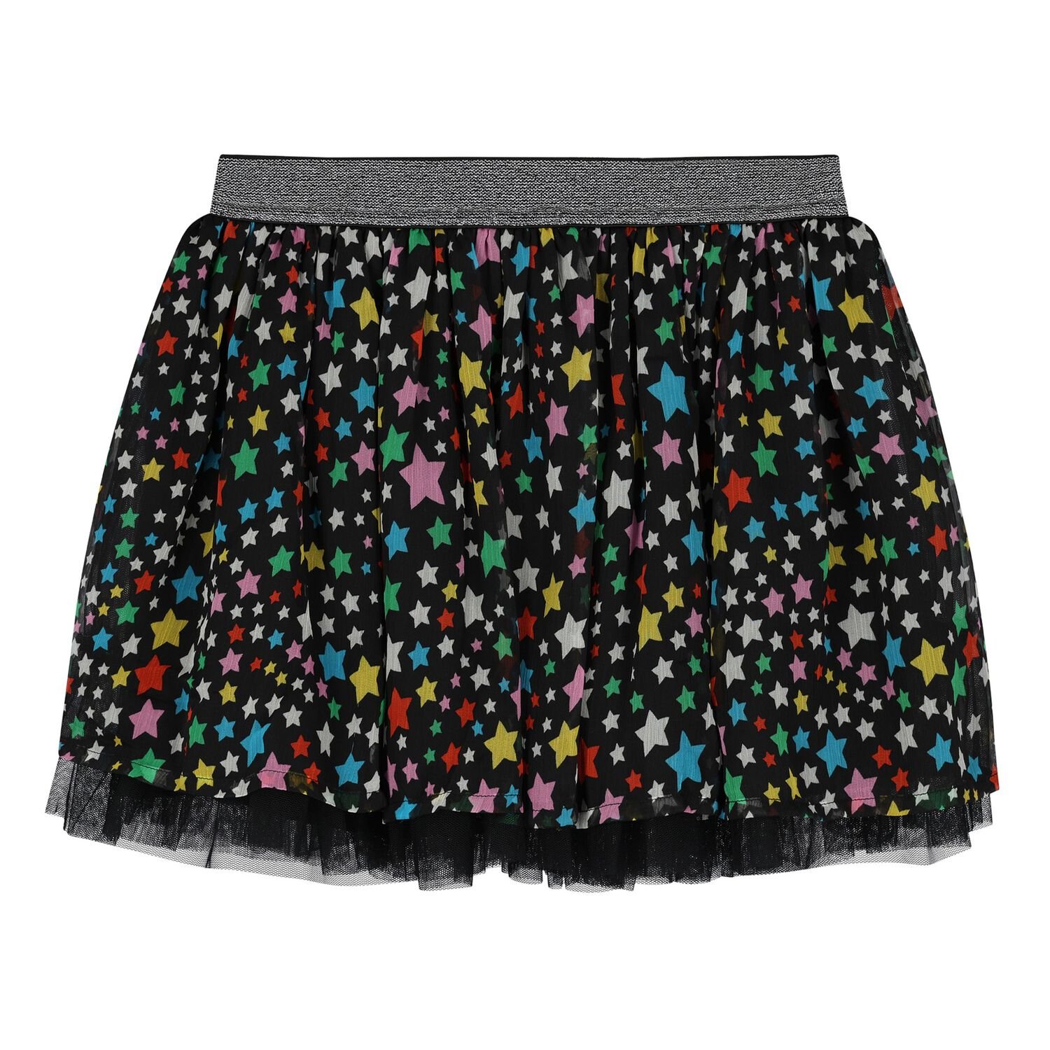 Girls Black Stars Skirt, 1, hi-res