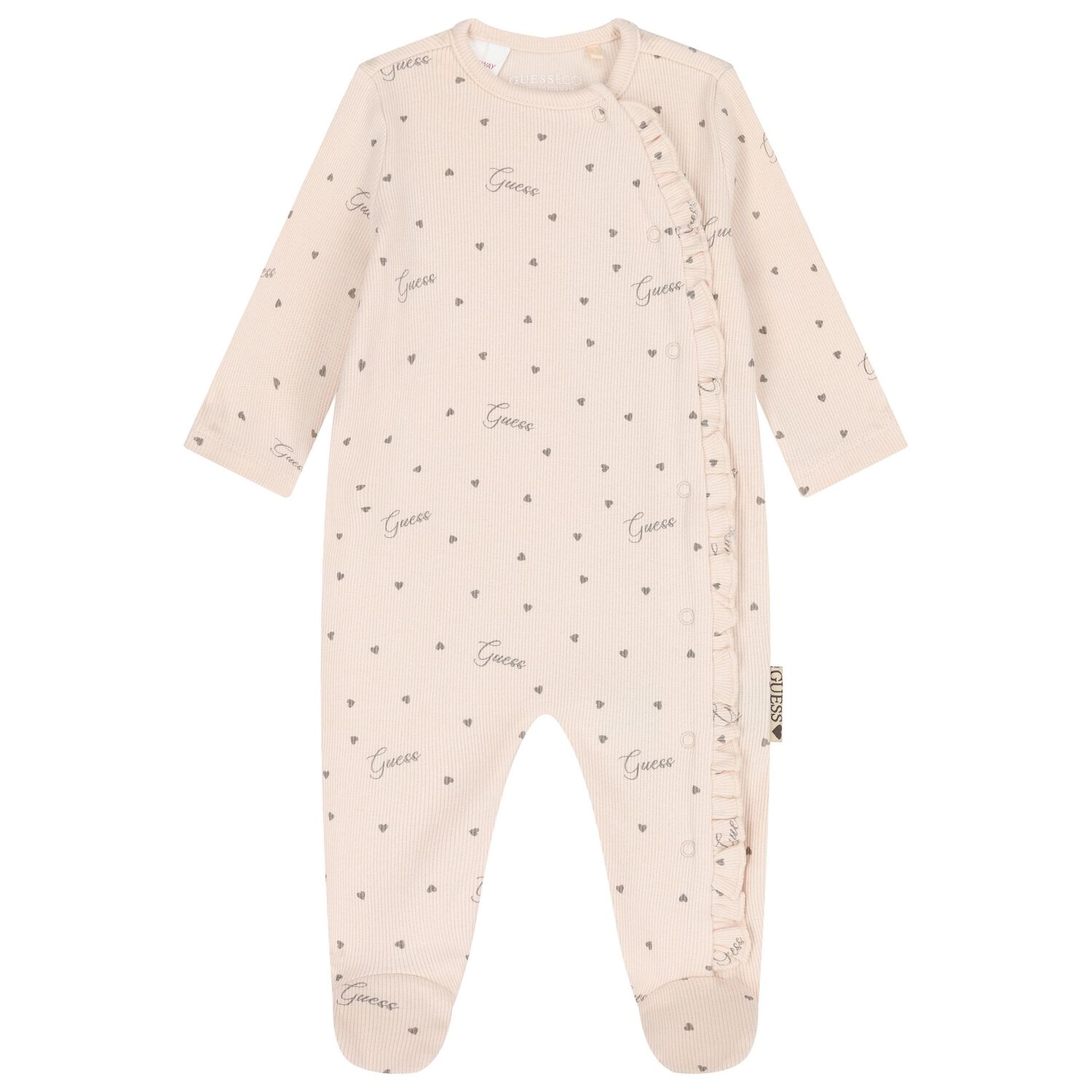 Baby Girls Beige Heart Babygrow Gift Set, 2, hi-res