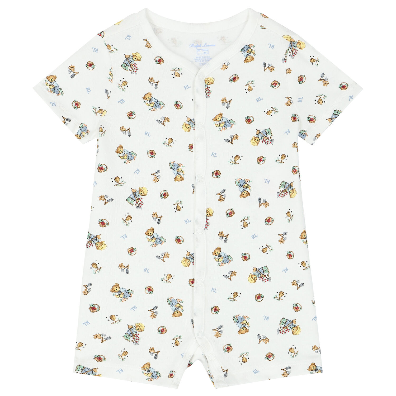 White Polo Bear Romper Gift Set, 1, hi-res