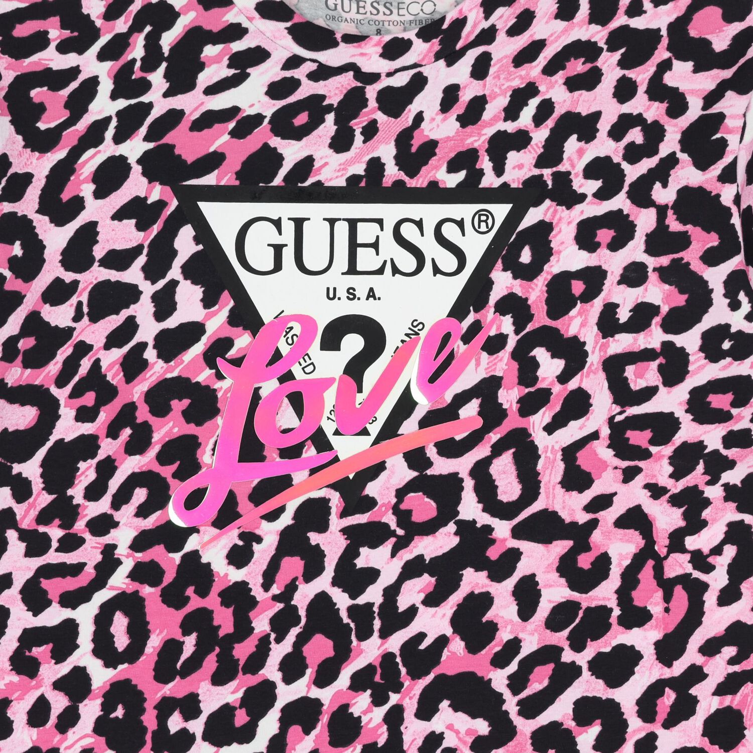 Girls Pink Leopard Logo T-Shirt, 1, hi-res
