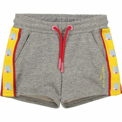 Girls Grey & Yellow Logo Shorts