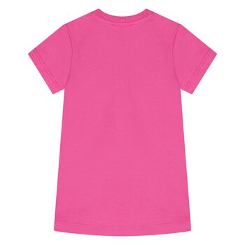 Younger Girls Pink Teddy Bear Logo Dress