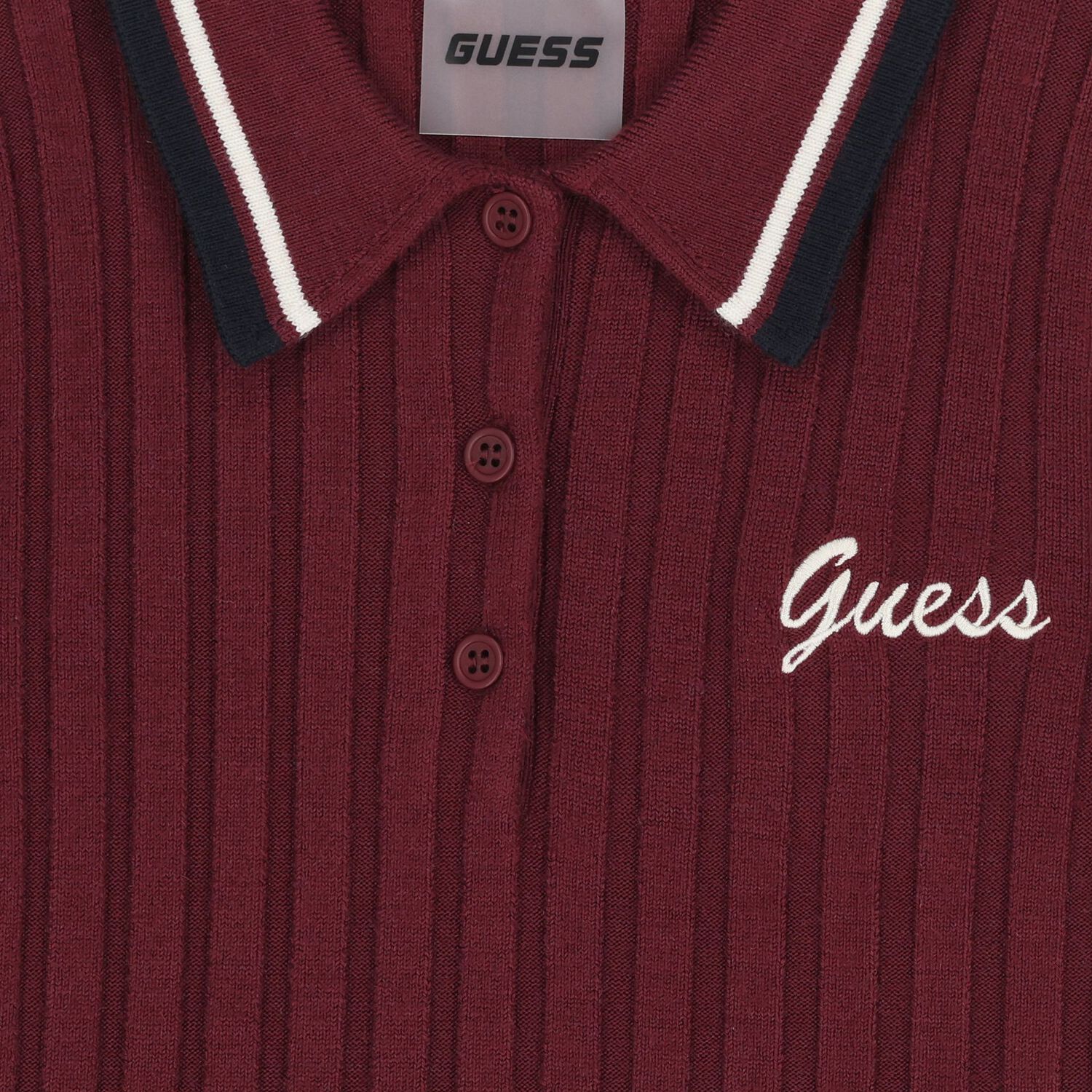 Girls Burgundy Logo Knitted Top, 1, hi-res image number null