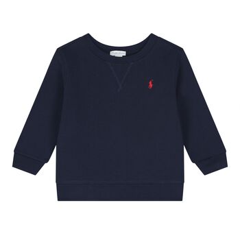 Baby Boys Navy Blue Logo Sweatshirt