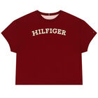Girls Pink & Burgundy Reversible Logo T-Shirt, 1, hi-res