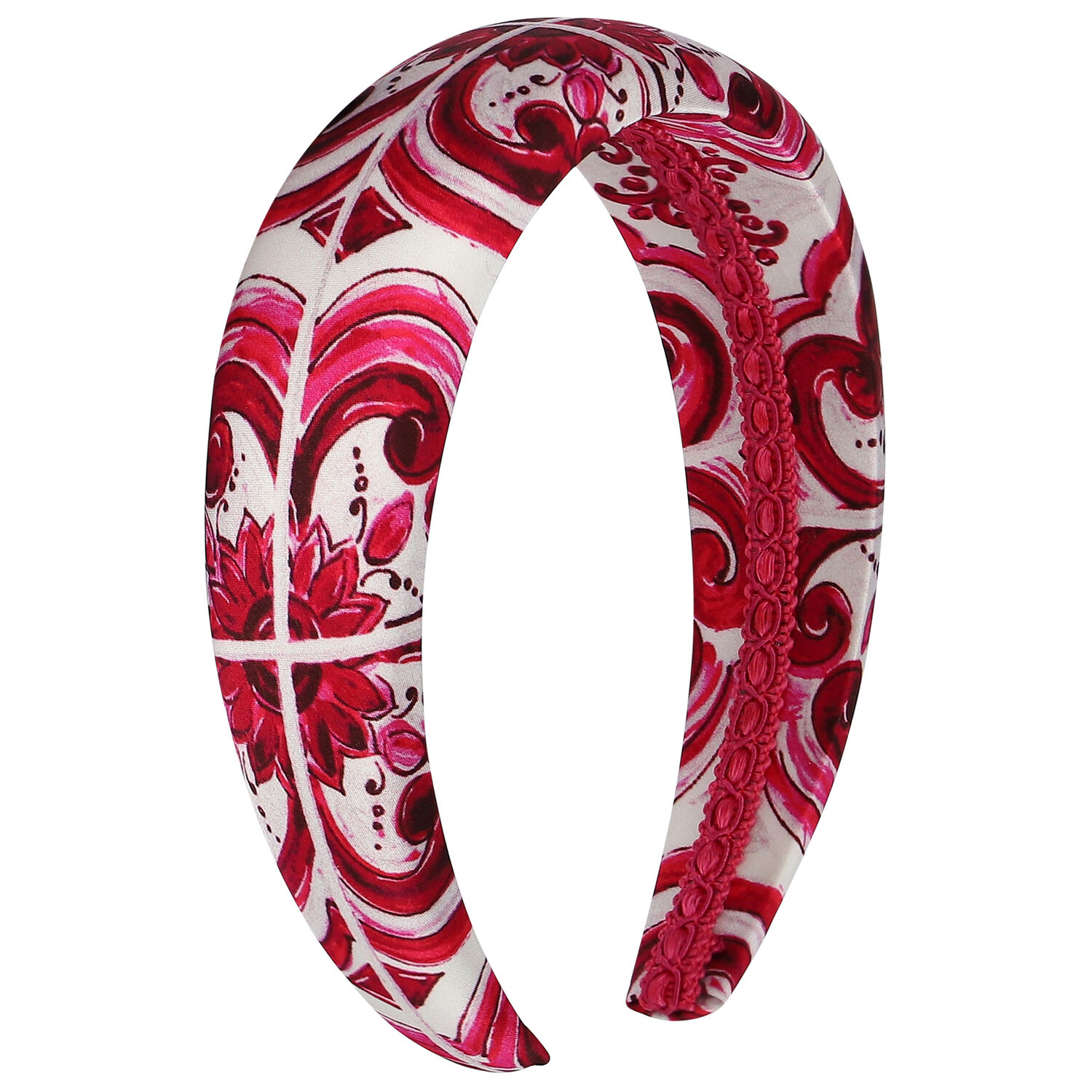 Girls Ivory & Pink Majolica Headband, 1, hi-res