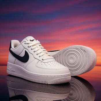 White & Black Air Force 1 Trainers