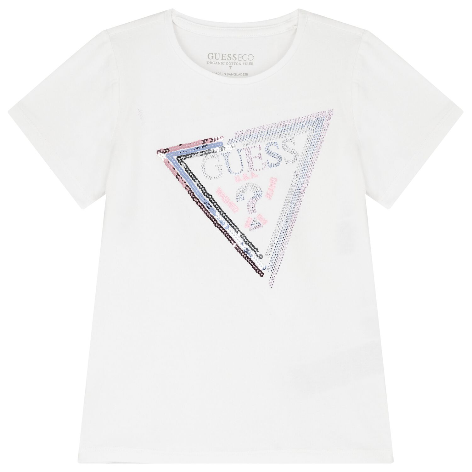 Girls White Embellished Logo T-Shirt, 1, hi-res image number null